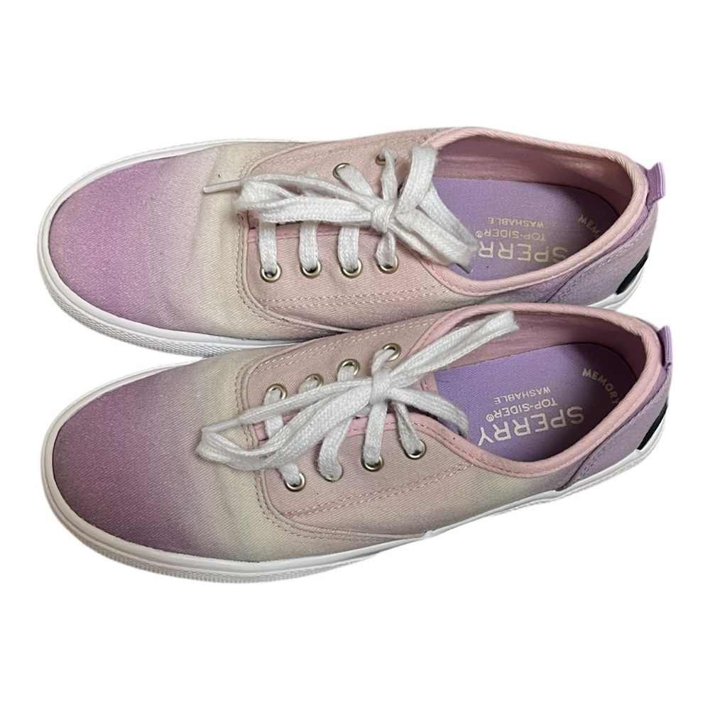 Sperry Kids Gradient Ombre Lace-Up Sneakers Pink Purple Size 2M - Picture 7 of 10